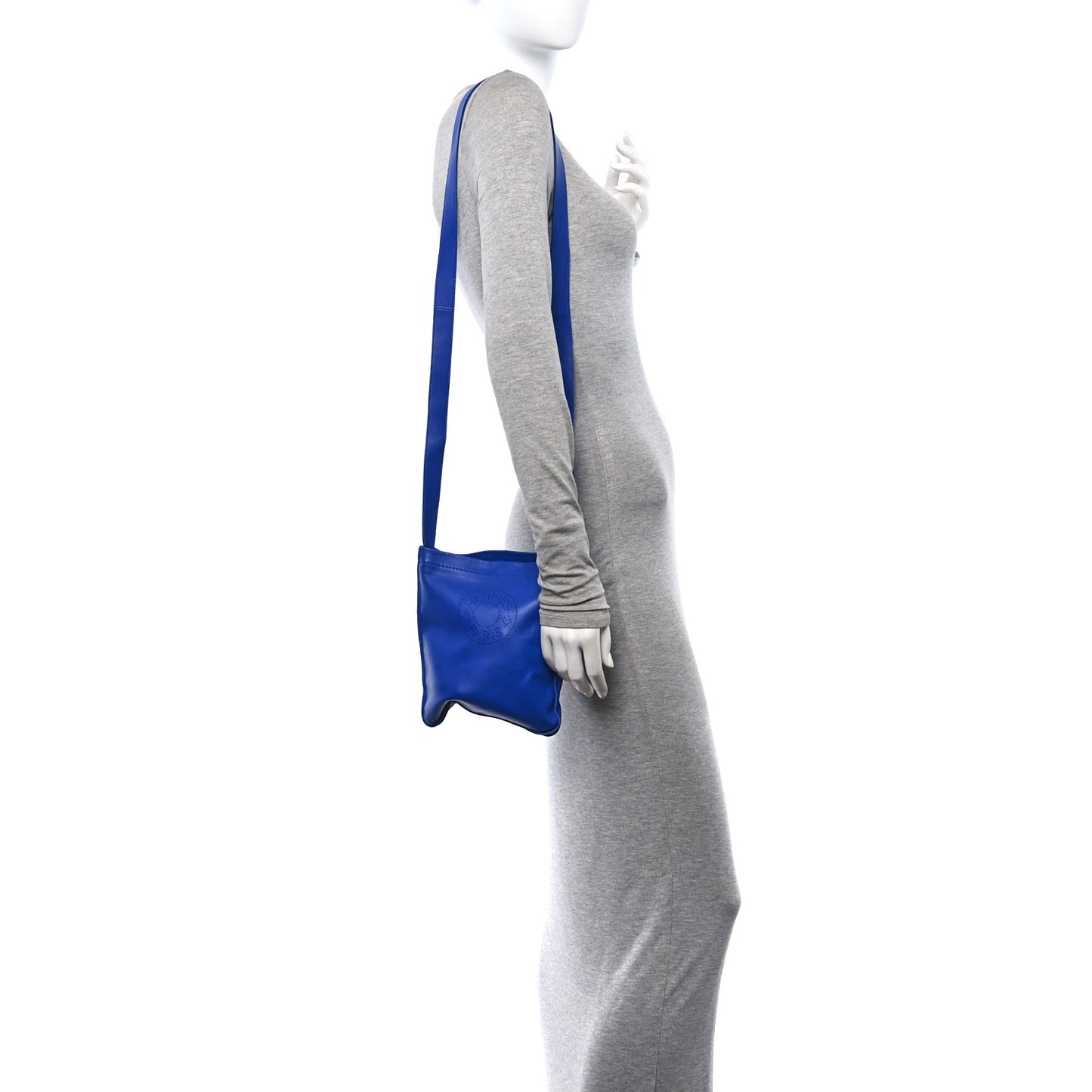 Lambskin Clou De Selle Pouch Bleu Electrique