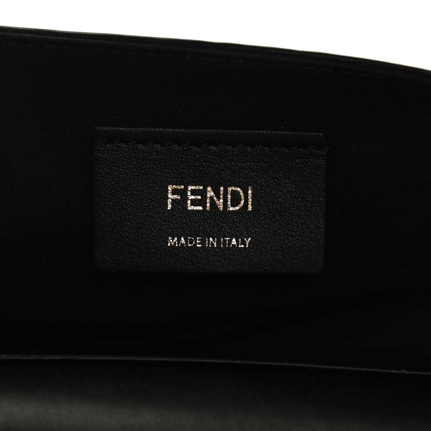 Vitello Liberty F is Fendi Bi-Color FF 1974 Embossed Envelope Belt Bag Maya Black
