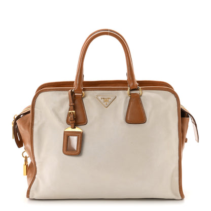 Prada Saffiano Bi-Color Tote Talco Caramel 1 of 11