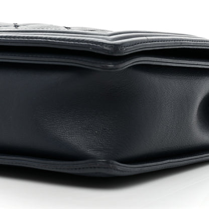 Chanel Calfskin Double Stitch Large Boy Flap Navy Blue 8 of 19