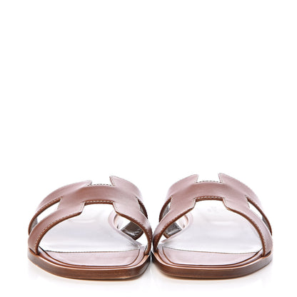 Hermes Box Calfskin Oran Sandals 41 Gold 2 of 11