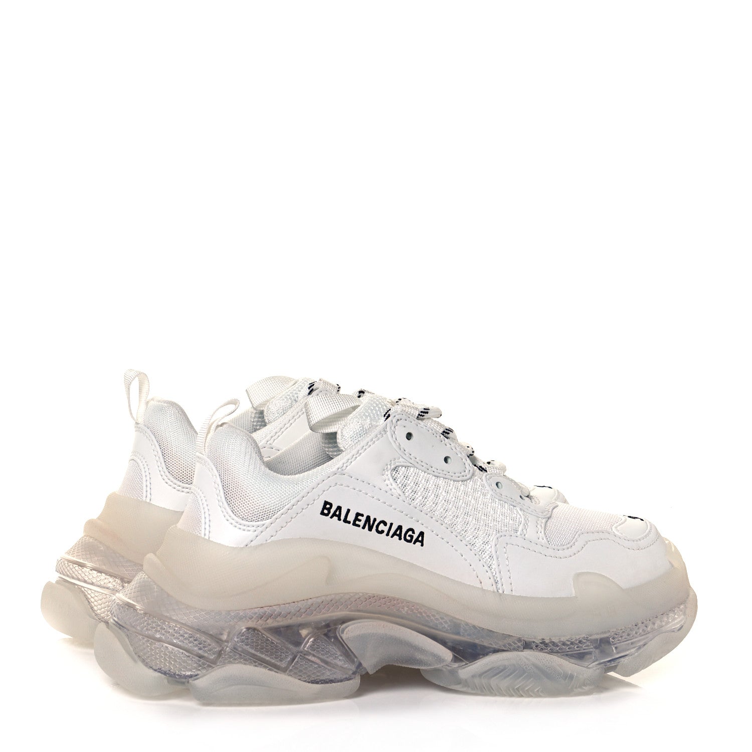 Balenciaga Fabric Mesh Clear Sole Womens Triple S Sneakers 36 White 4 of 7
