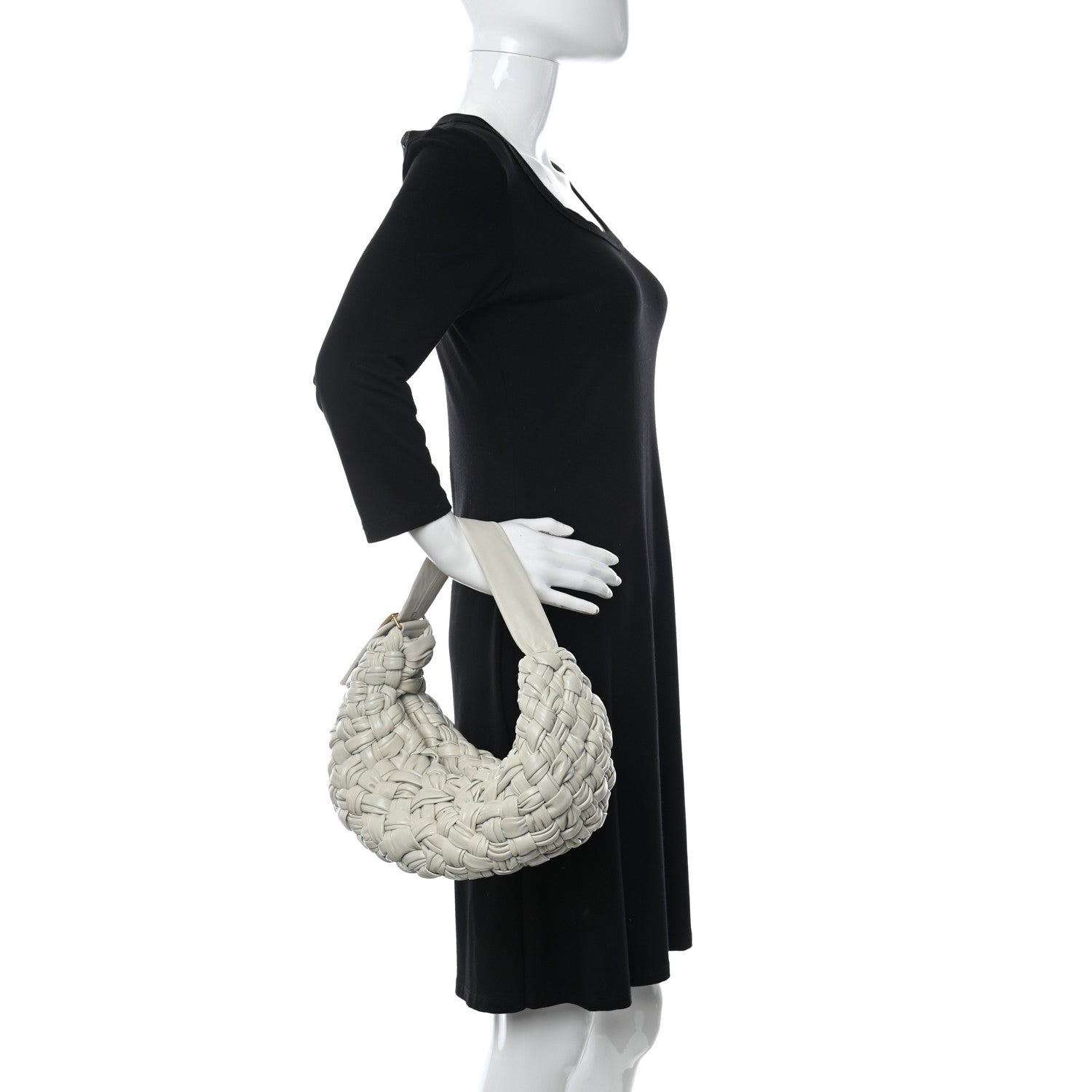 Bottega Veneta Paper Calfskin Intrecciato Banana Hobo Plaster 2 of 10