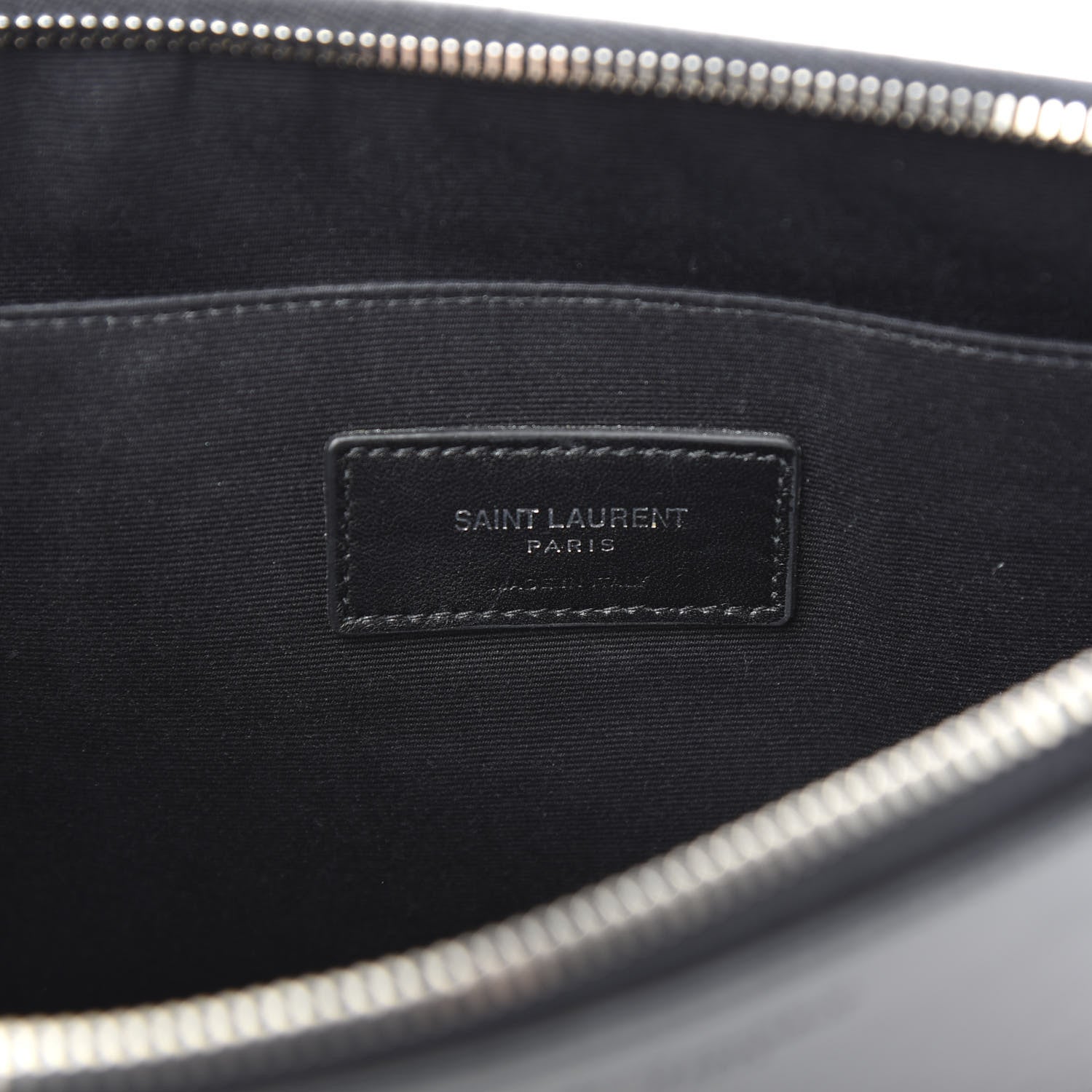 Saint Laurent Calfskin Embroidered iPad Pouch Black 8 of 10