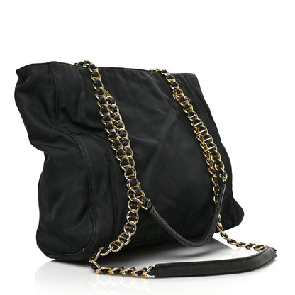 Prada Tessuto Nylon Chain Shoulder Bag Black 3 of 8