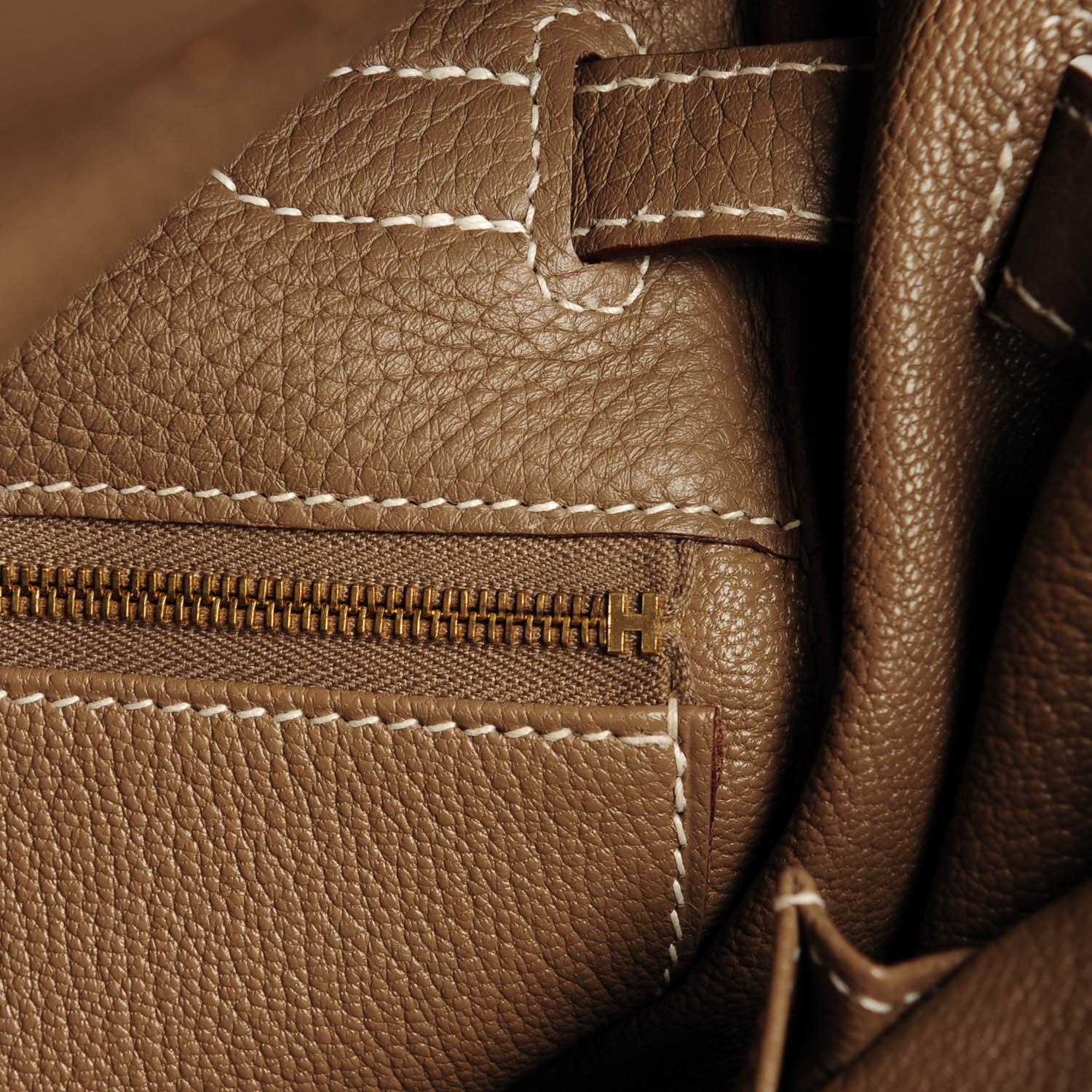 Hermes Taurillon Clemence Kelly Retourne 28 Etoupe 18 of 39