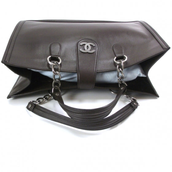 Calfskin Open Tote Chain Briefcase Bag