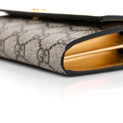 Gucci Metallic Calfskin GG Supreme Monogram GG Marmont Continental Wallet Gold Beige Ebony 9 of 9