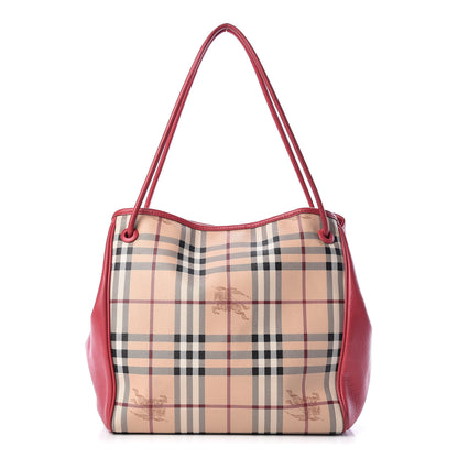 Burberry Haymarket Check Small Knots Canterbury Tote Pink 1 of 11