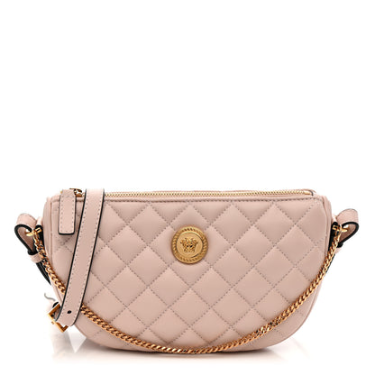 Versace Nappa Quilted La Medusa Half Moon Crossbody Light Pink 1 of 9