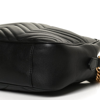 Gucci Calfskin Matelasse Medium GG Marmont Chain Shoulder Bag Black 10 of 10