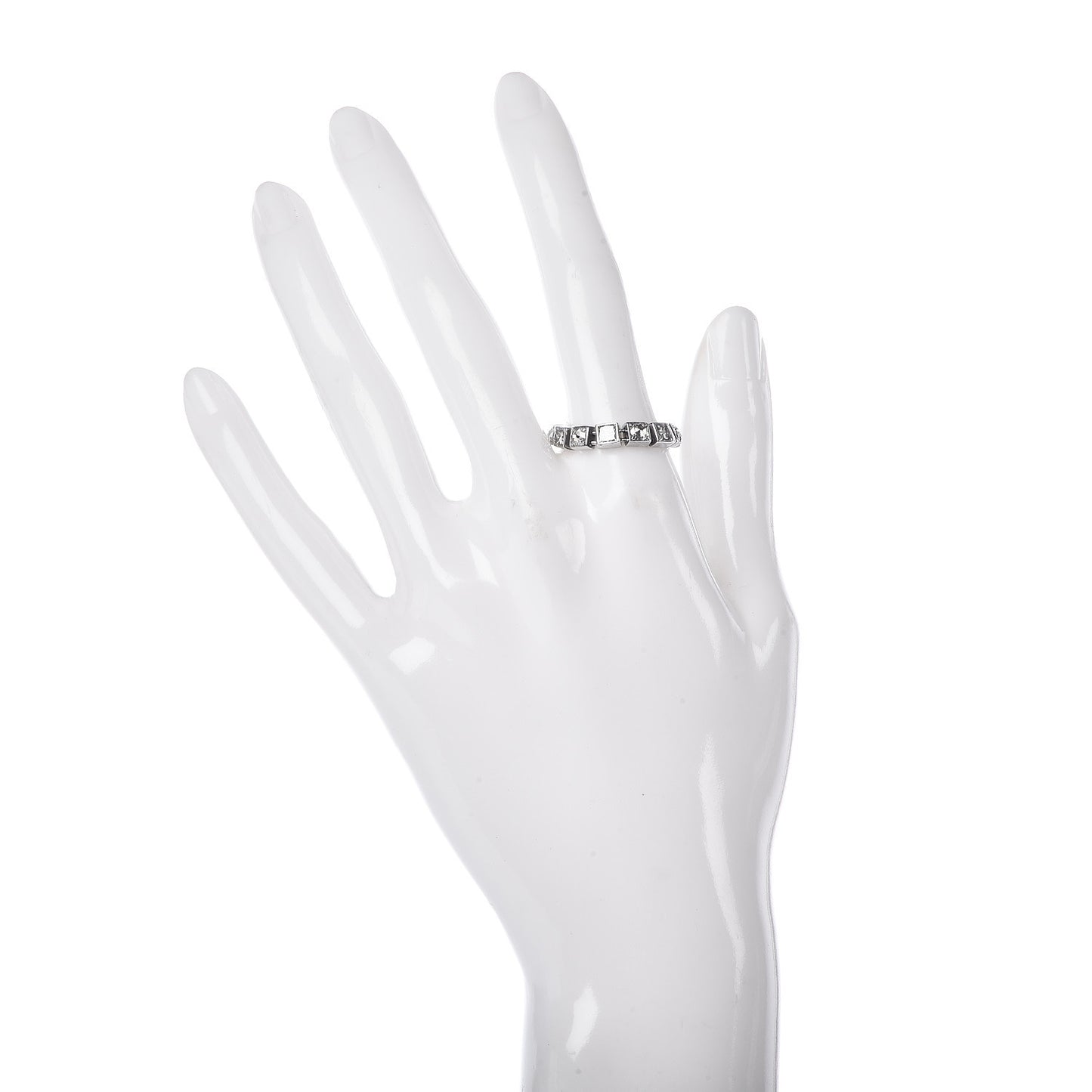 18K White Gold Diamond T Line Band Ring 56 7.75