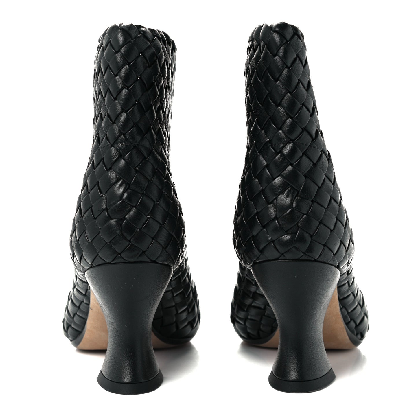 Nappa Intrecciato Ankle Boots 36 Black