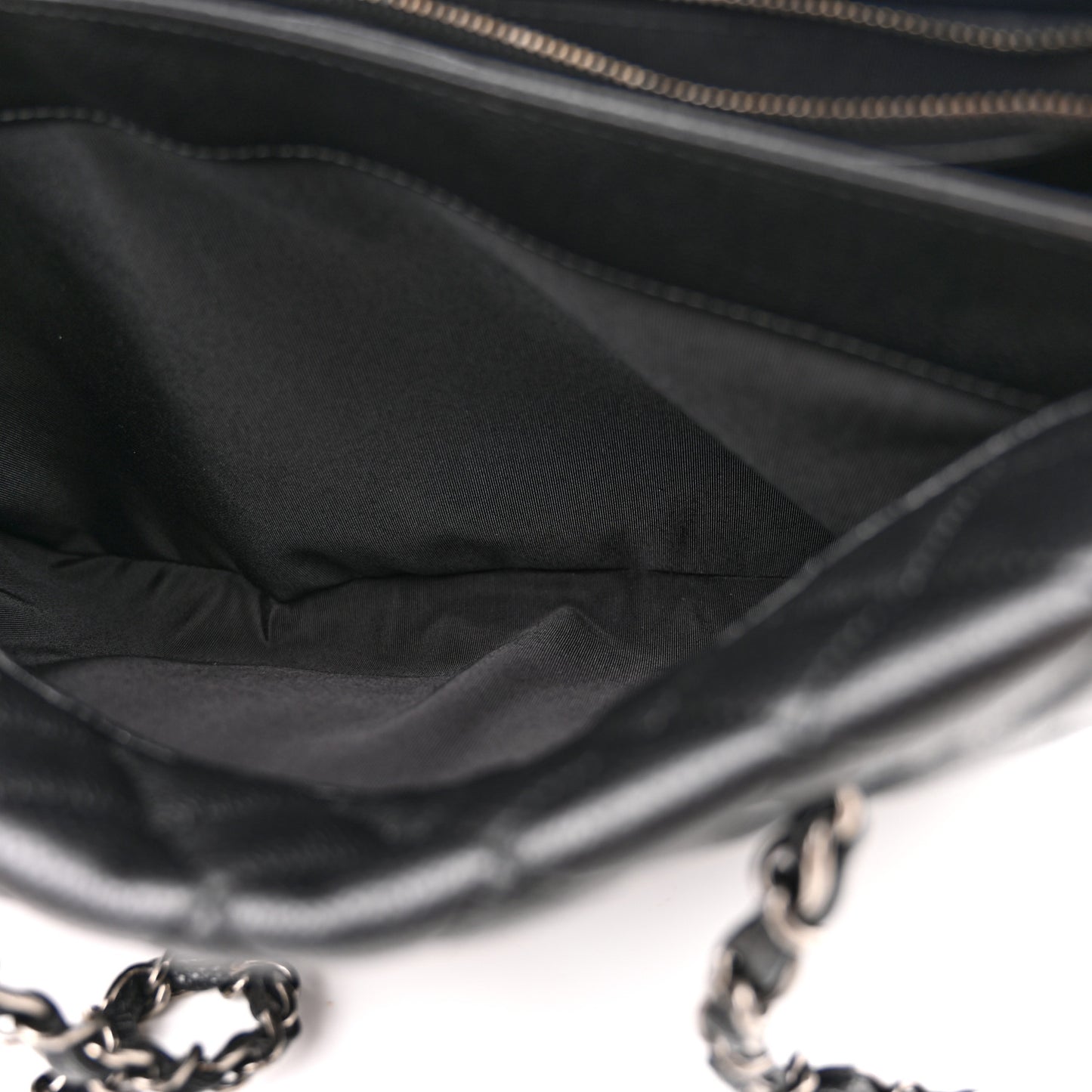 Caviar Quilted City Shopping Tote Black