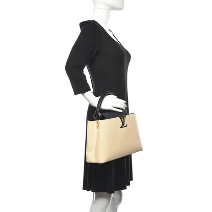 Louis Vuitton Taurillon Capucines PM Creme Black 2 of 10