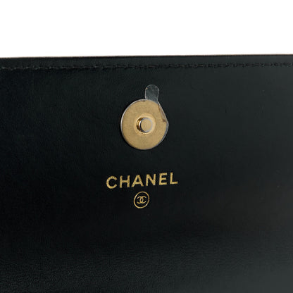 Chanel Shiny Calfskin Quilted Top Handle Flap Phone Holder With Chain Black 6 of 12