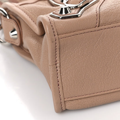 Balenciaga Shiny Goatskin Silver Metallic Edge Hardware Mini City Rose Des Sables 7 of 8