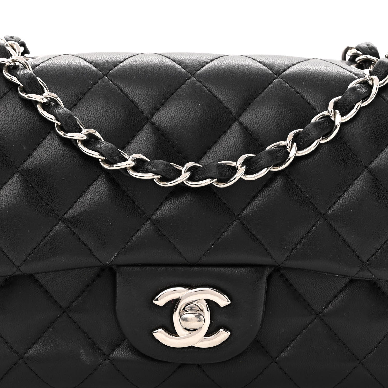 Chanel Lambskin Quilted Mini Rectangular Flap Black 8 of 11