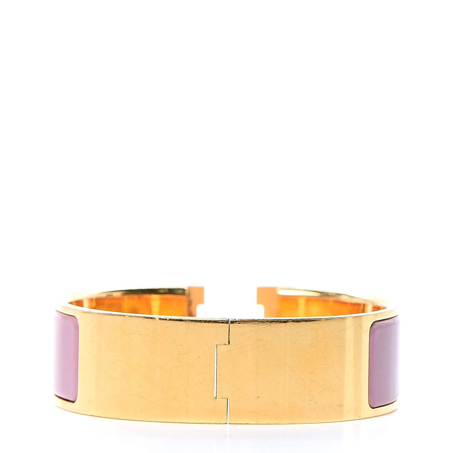 Enamel Wide Clic Clac H Bracelet GM Bois De Rose