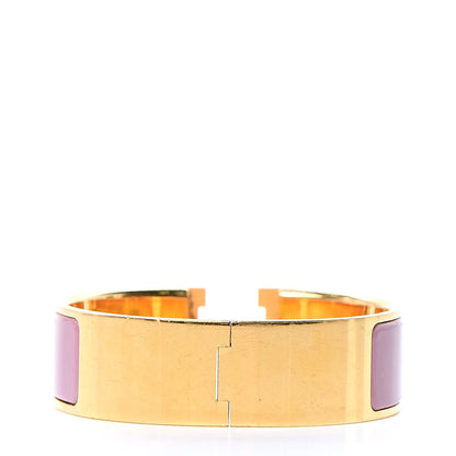Hermes Enamel Wide Clic Clac H Bracelet GM Bois De Rose 3 of 7
