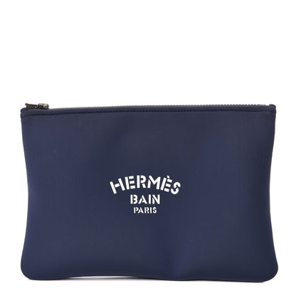 Hermes Neobain Polymide Eltane MM Flat Beach Case Bleu 1 of 12