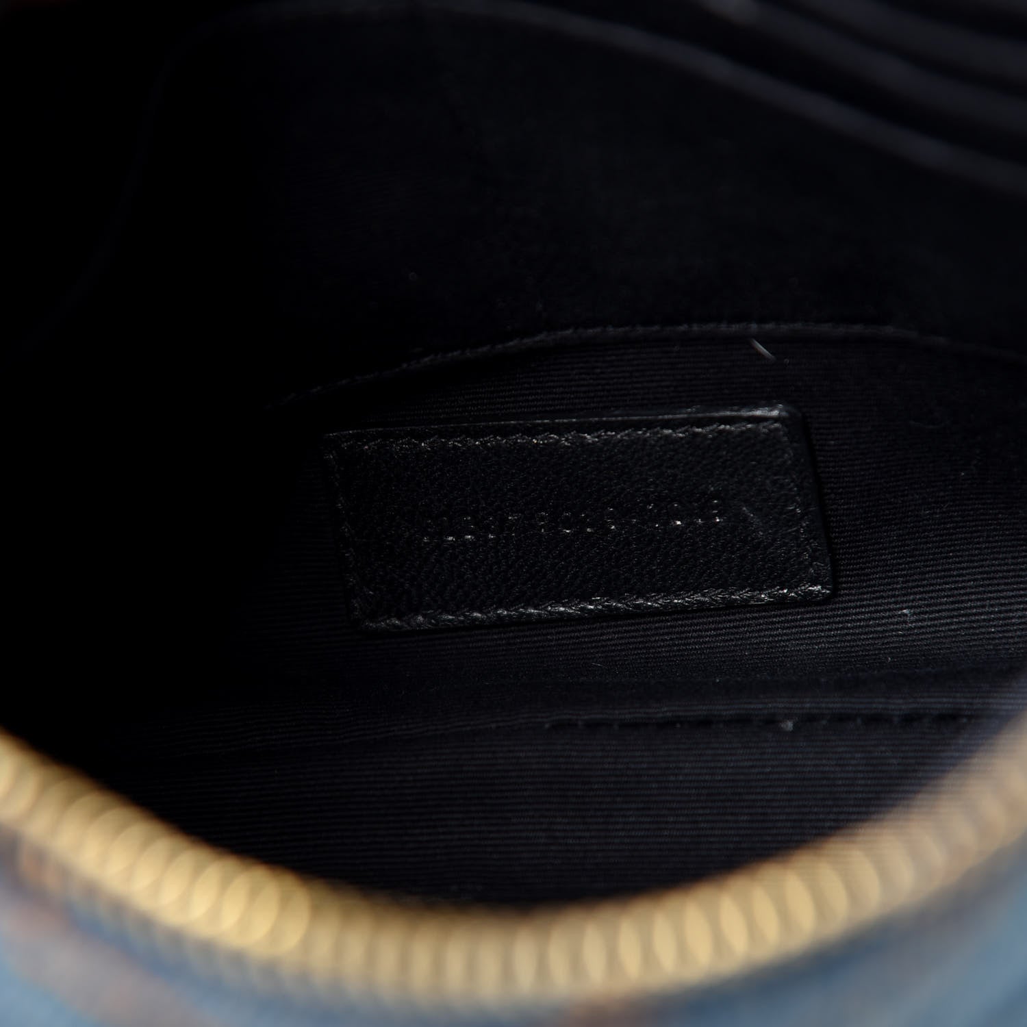 Saint Laurent Denim Matelasse Chevron Monogram A5 Wristlet Blue 7 of 8