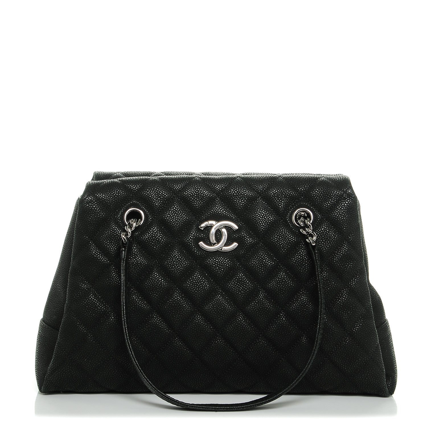 Chanel Iridescent Caviar Quilted Lady Pearly Tote Black 1 of 7