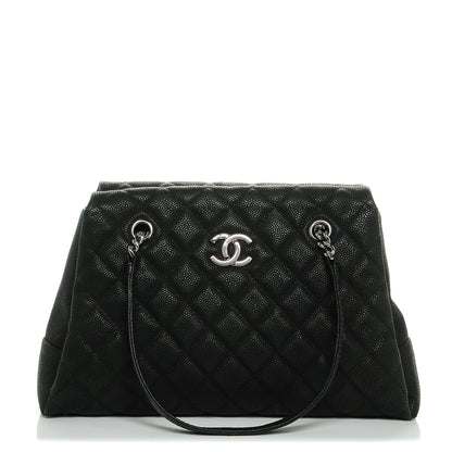 Chanel Iridescent Caviar Quilted Lady Pearly Tote Black 1 of 7