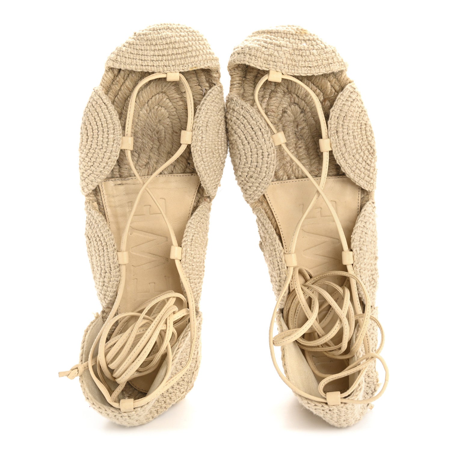 Loewe Raffia Paula's Ibiza Strappy Solar Espadrille Sandals 38 Natural 2 of 9
