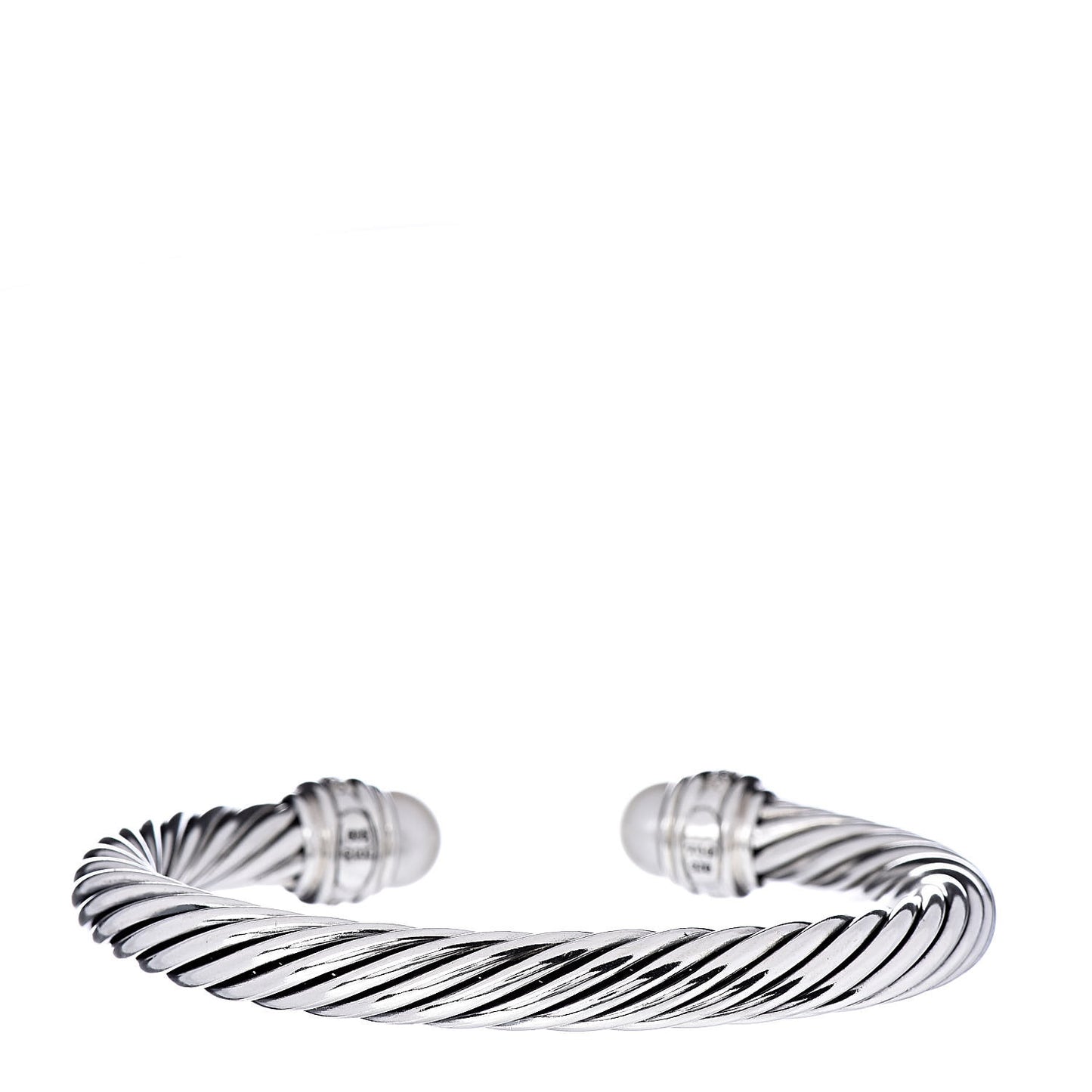 Sterling Silver Diamond Pearl 7mm Cable Classics Bracelet