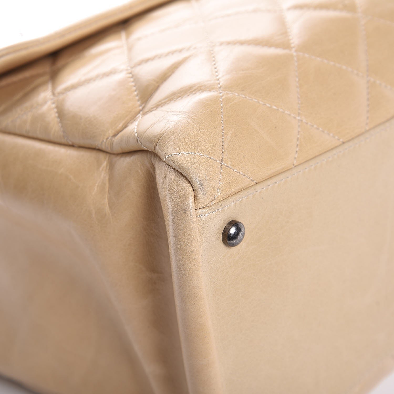 Chanel Calfskin Quilted Large Front Flap Tote Beige 8 of 11