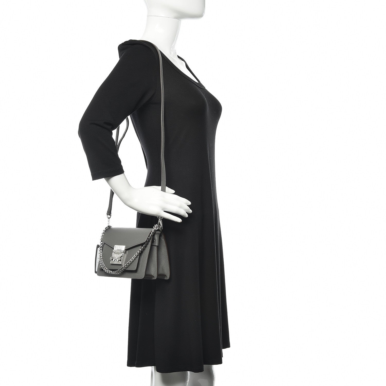 MCM Park Avenue Calfskin Mini Patricia Crossbody Bag Charcoal 2 of 9