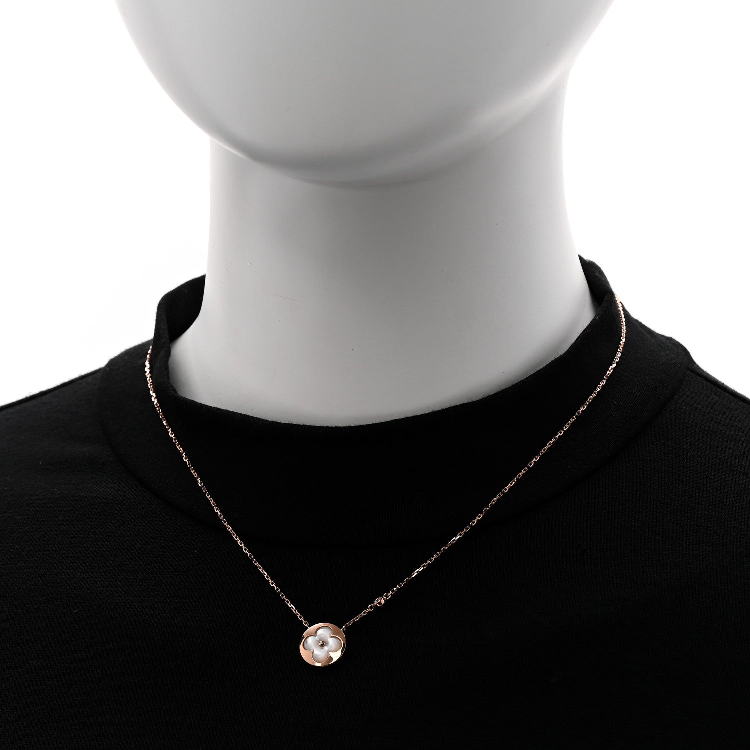 Louis Vuitton 18K Pink Gold Diamond Mother of Pearl Color Blossom BB Sun Pendant Necklace 2 of 6