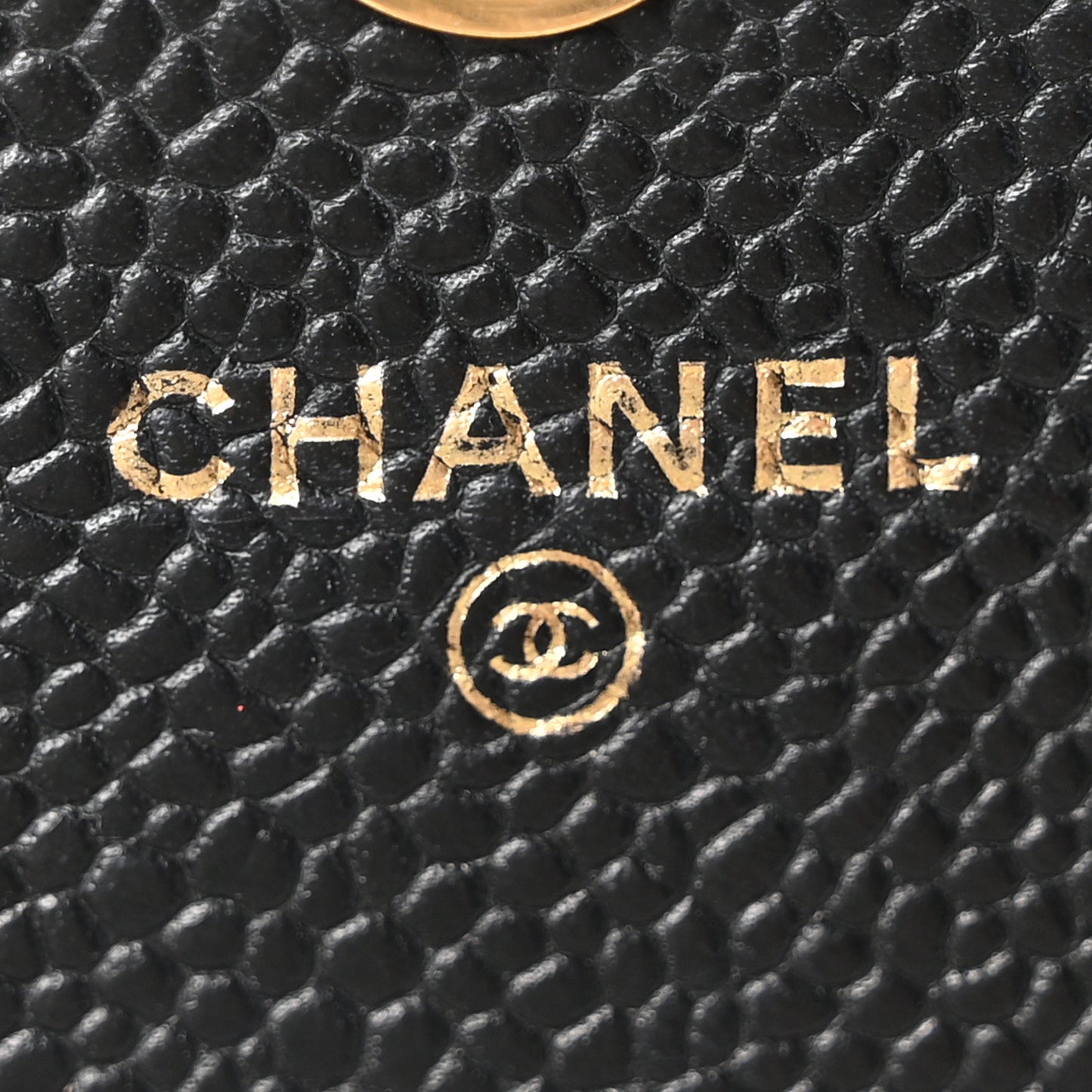 Caviar Quilted Square Wallet On Chain WOC Black
