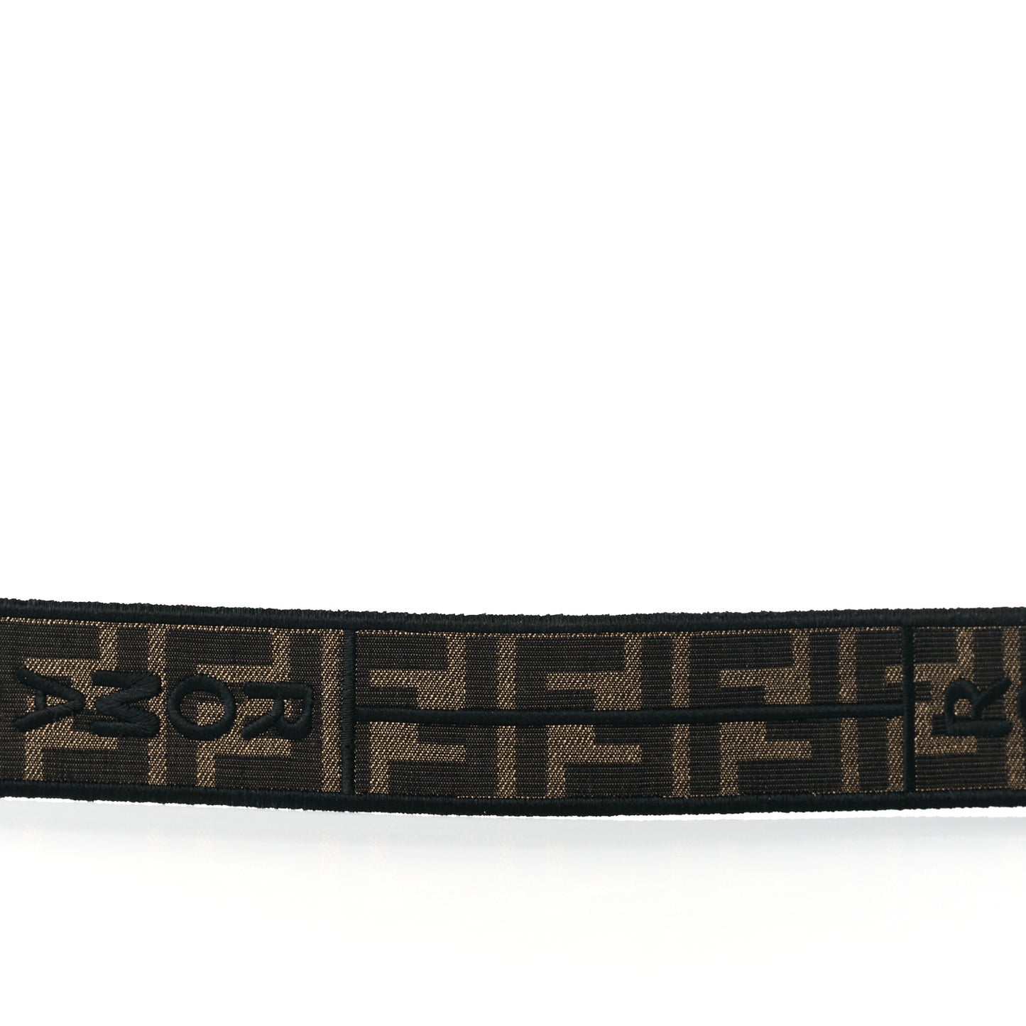 Fabric Jacquard FF 1974 Logo Threaded Edge Strap You Tobacco Moro Black