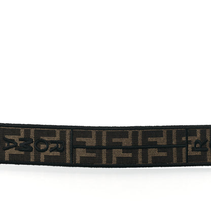 Fendi Fabric Jacquard FF 1974 Logo Threaded Edge Strap You Tobacco Moro Black 5 of 6