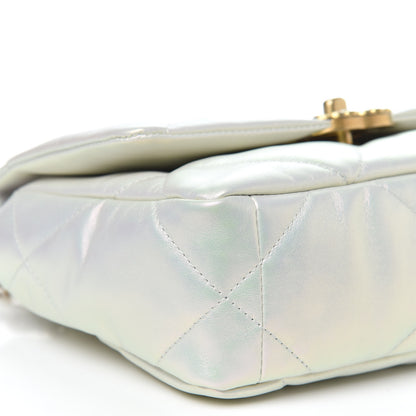 Chanel Iridescent Calfskin Quilted Medium Chanel 19 Flap White 8 of 12