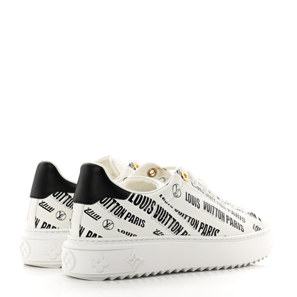 Louis Vuitton Calfskin Printed Time Out Trainer Sneakers 39 White 4 of 10
