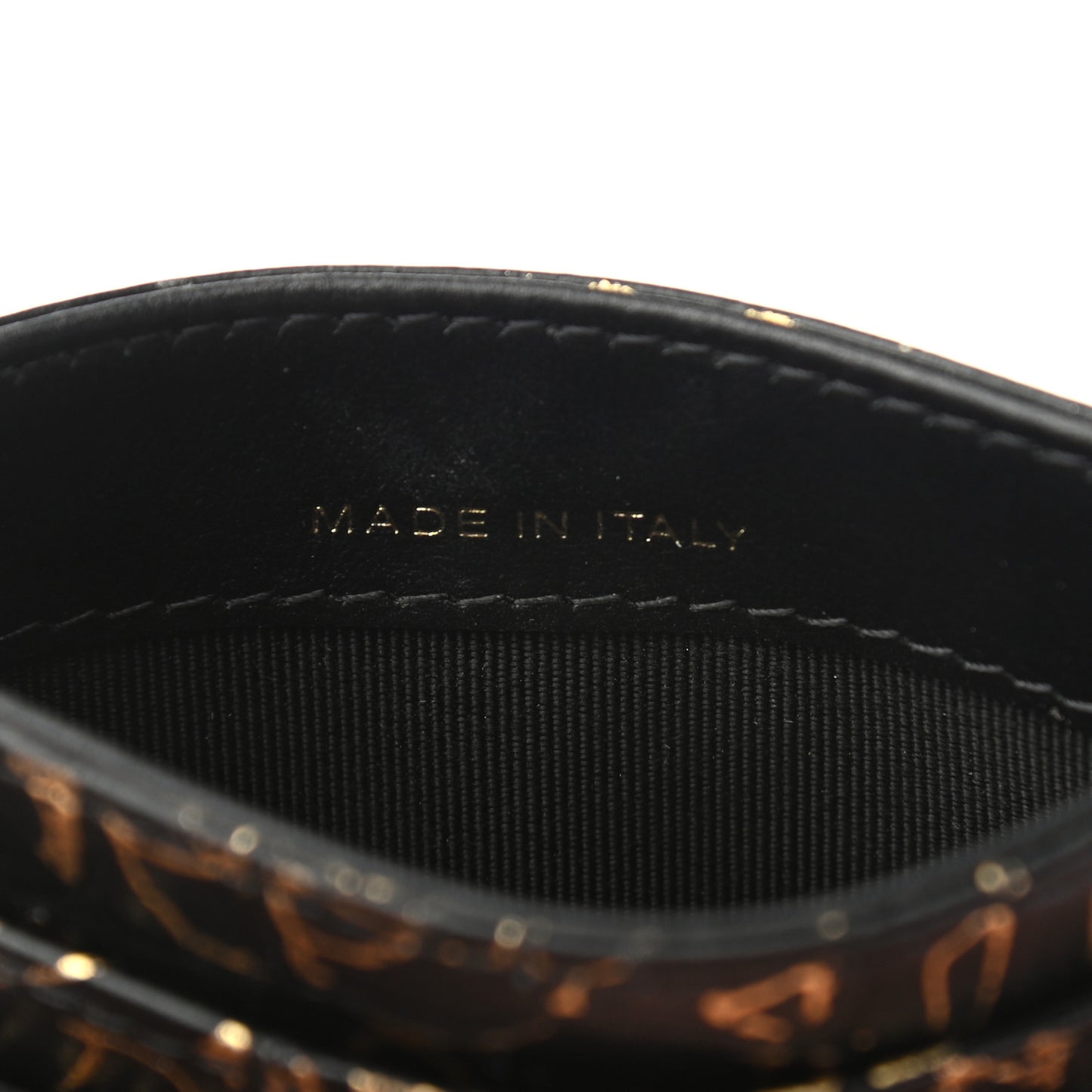 Calfskin Crocodile Embossed Graffiti 2.55 Cocodile Reissue Card Holder Black Gold