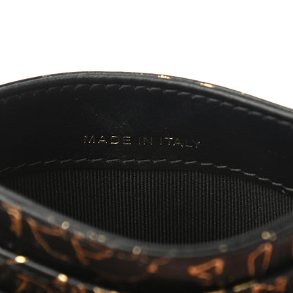 Chanel Calfskin Crocodile Embossed Graffiti 2.55 Cocodile Reissue Card Holder Black Gold 7 of 8
