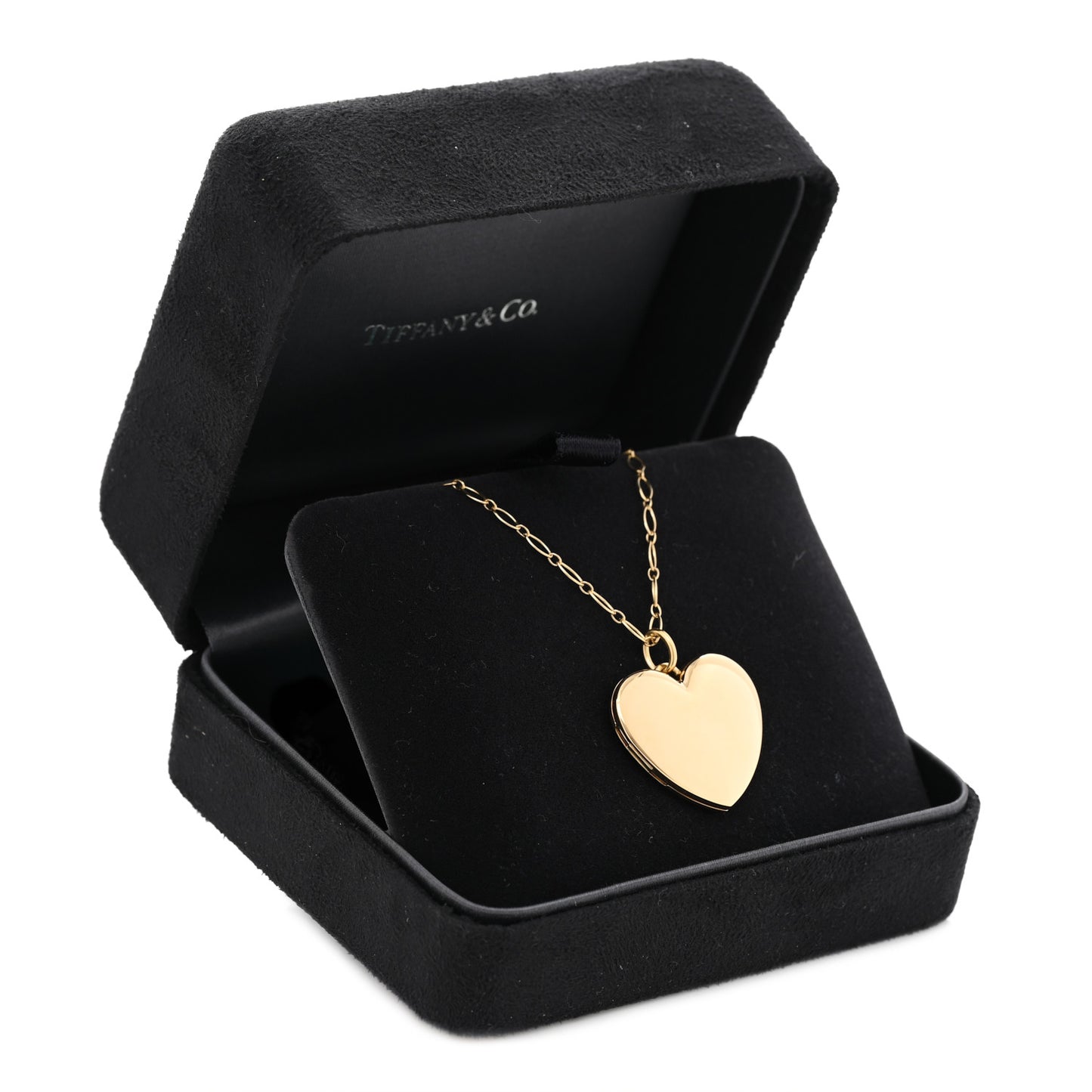 18K Yellow Gold Heart Locket Pendant Necklace