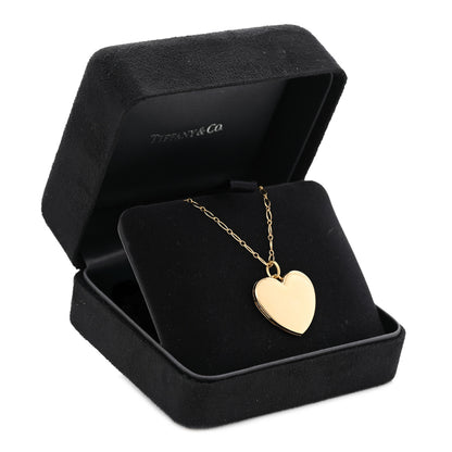 Tiffany 18K Yellow Gold Heart Locket Pendant Necklace 6 of 6