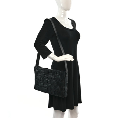 Bottega Veneta Paper Calfskin Maxi Intreccio Large Cassette Crossbody Bag Black 3 of 8