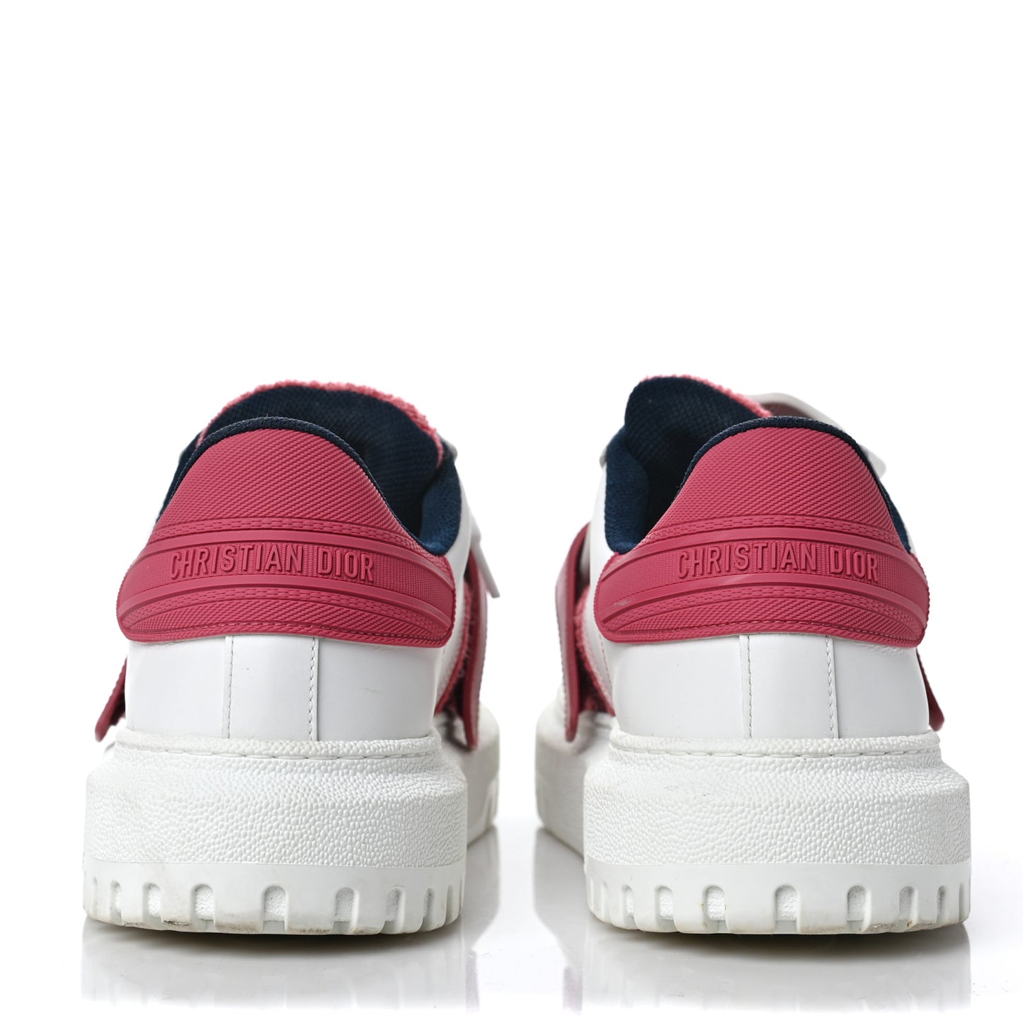 Suede Patent Terry Cloth Dior-ID Platform Sneakers 41 White Framboise