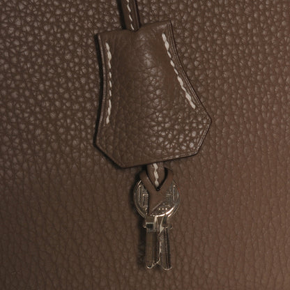 Hermes Taurillon Clemence Birkin 40 Etoupe 7 of 10