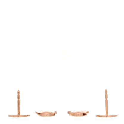 Hermes 18K Rose Gold TPM Ex-Libris Stud Earrings 3 of 5