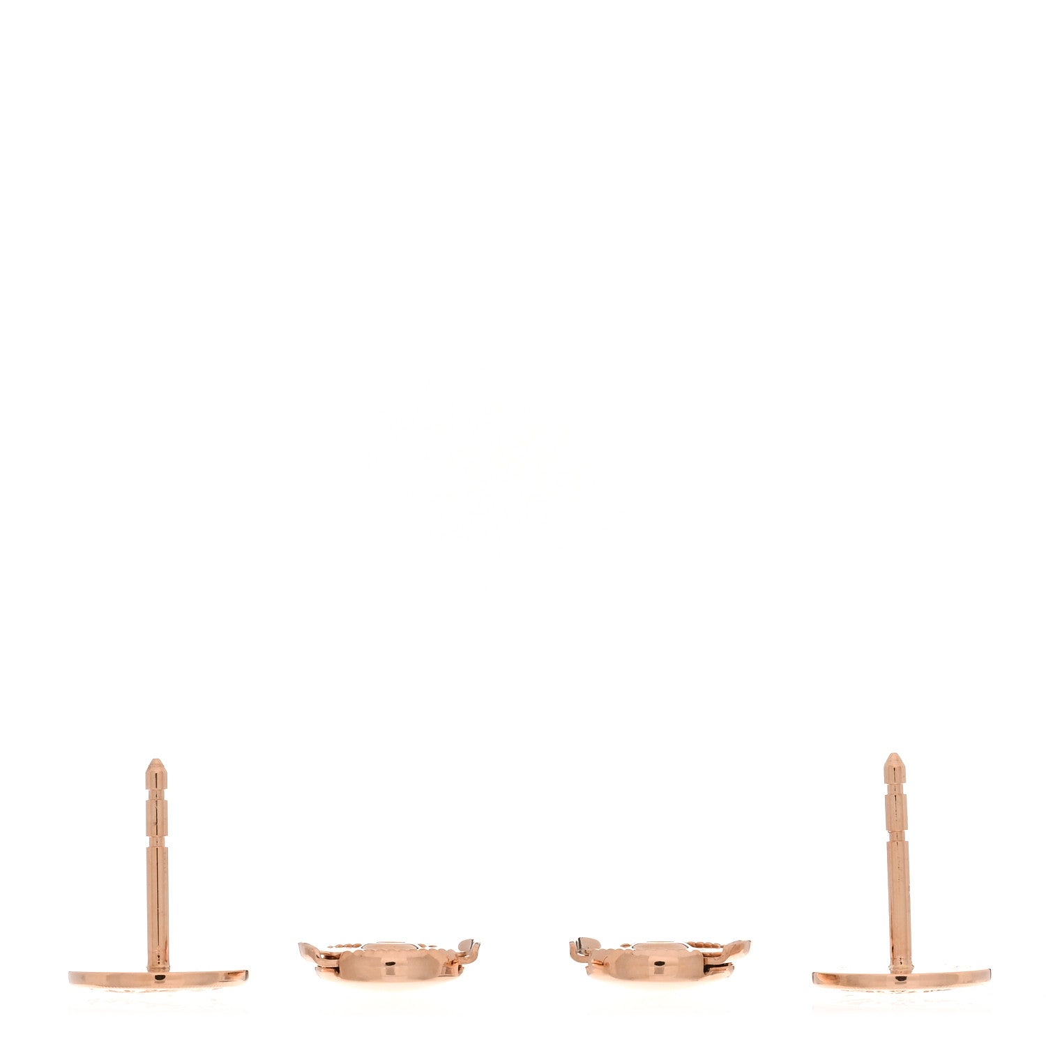 Hermes 18K Rose Gold TPM Ex-Libris Stud Earrings 3 of 5