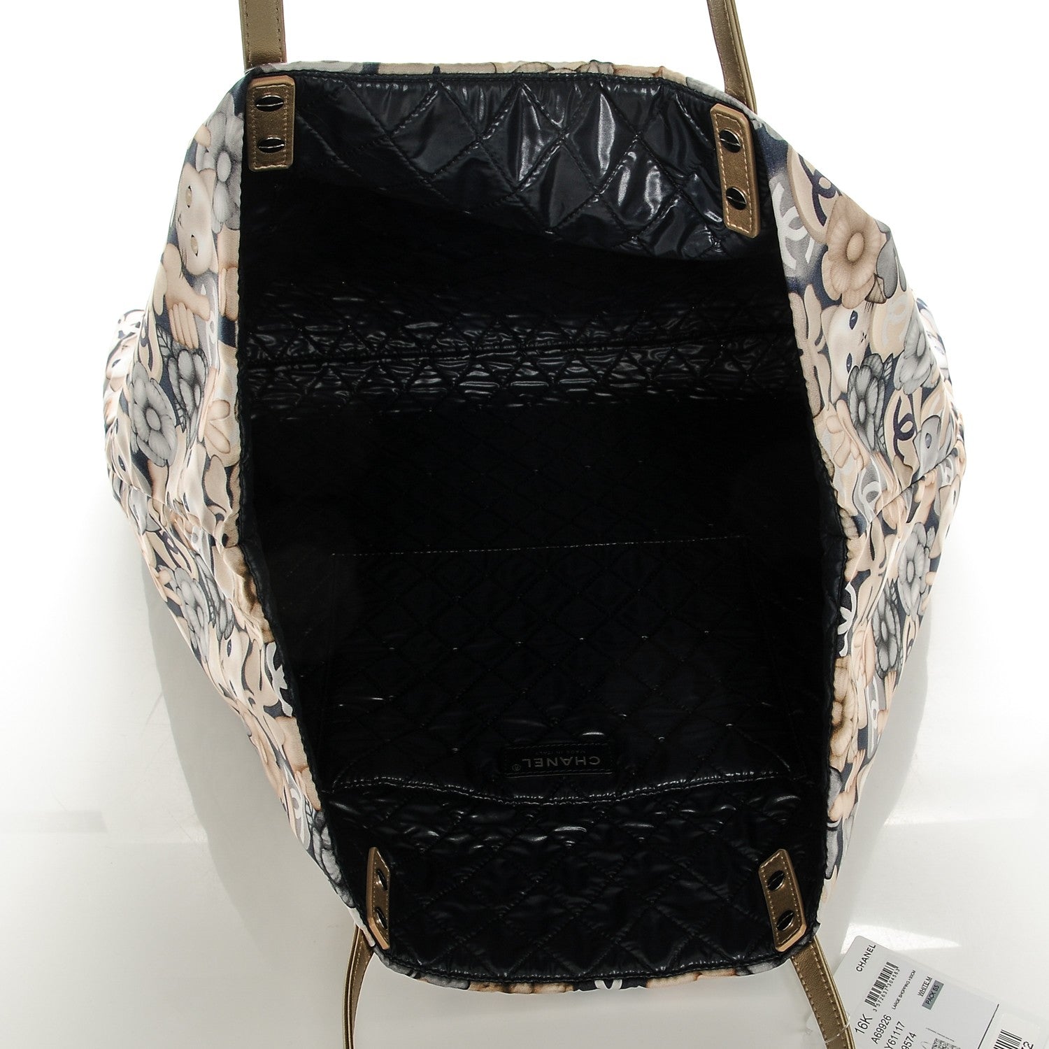 Chanel Nylon Cat Emoticon Tote Navy Gold 6 of 8
