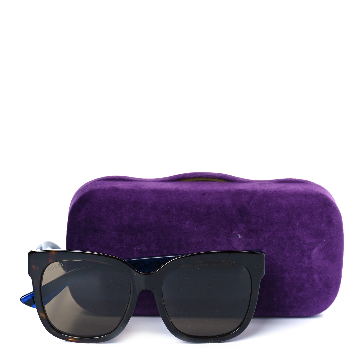 Gucci Square Frame Glitter Sunglasses GG0034SA Tortoise Blue 7 of 7