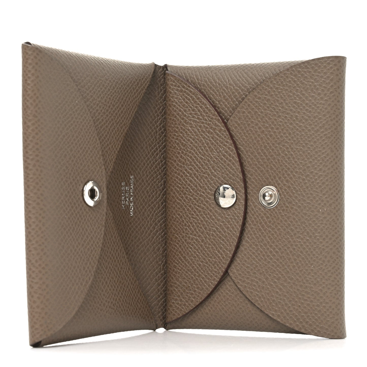 Epsom Calvi Duo Card Case Etoupe